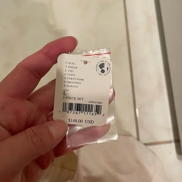 NWT Womens 2 Piece Set Tovah Set in Tofu Free People Size L Large Top And Skirt  - Picture 3 of 4